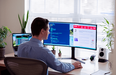 Person working on computer